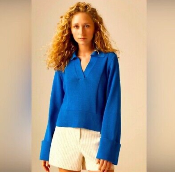 Blue ME + EM sweater with cuffs small ($240) - Picture 4 of 4